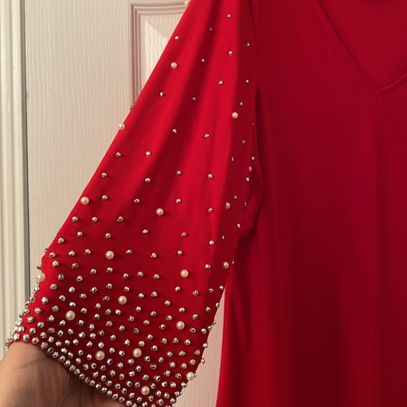 Msk red beaded top size xl NEW - Picture 3 of 9